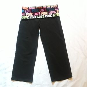 PINK yoga capri pants black size small